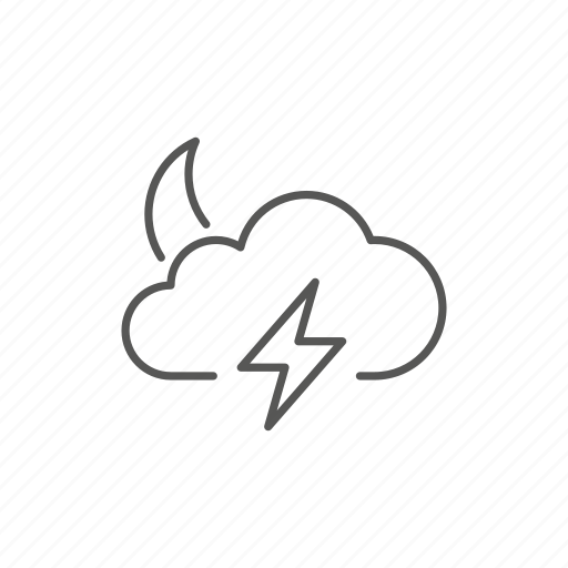 Cloud, moon, night, storm, weather icon - Download on Iconfinder
