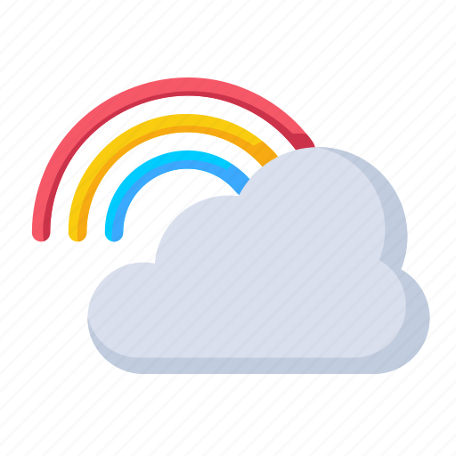 Rainbow, rainbows, rainbow lines, cloud, weather, raining, rain icon - Download on Iconfinder