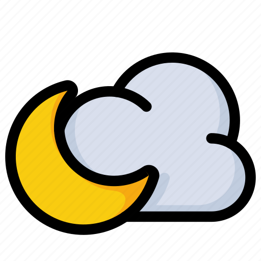 Cloudy night, cloudy, night, moon, half moon, sky, crescent moon icon - Download on Iconfinder