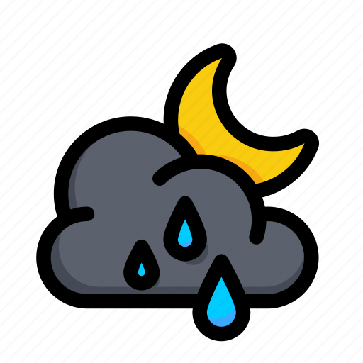 Rain, night, cloud, weather, drop, forecast, meteorology icon - Download on Iconfinder