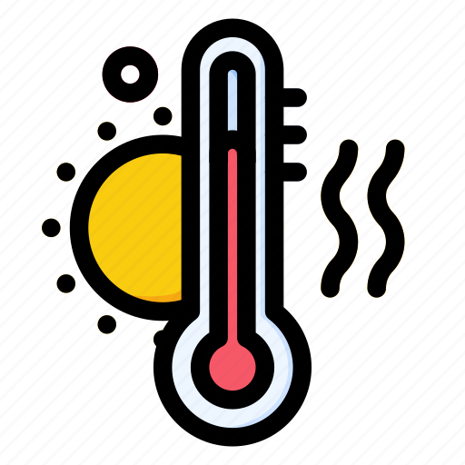 Thermometer, sun, hot, fahrenheit, calsius, weather, meteorology icon - Download on Iconfinder