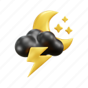 weather icon, weather report, 3d illustration, cloud, sun, rainy, night 
