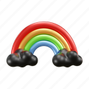 weather icon, weather report, 3d illustration, cloud, sun, rainy, night 