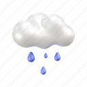 weather icon, weather report, 3d illustration, cloud, sun, rainy, night