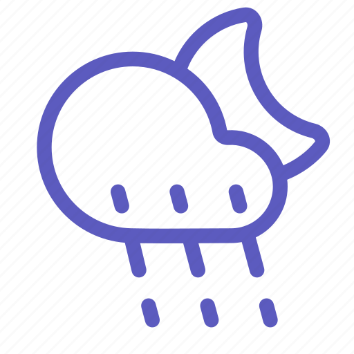 Weather, rain, moon, night icon - Download on Iconfinder