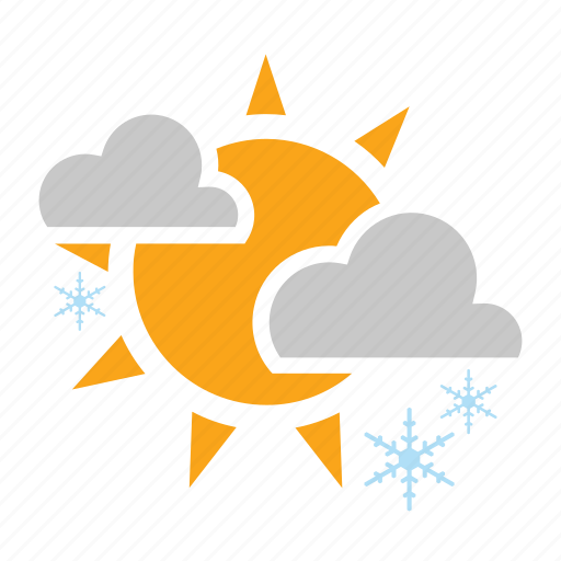 Cloud, snowfall, sun, weather icon - Download on Iconfinder