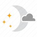 cloud, moon, night, star, weather