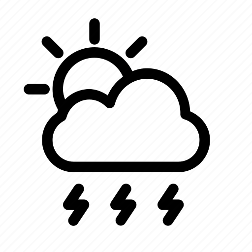 Cloud, forecast, sun, thunder, weather icon - Download on Iconfinder