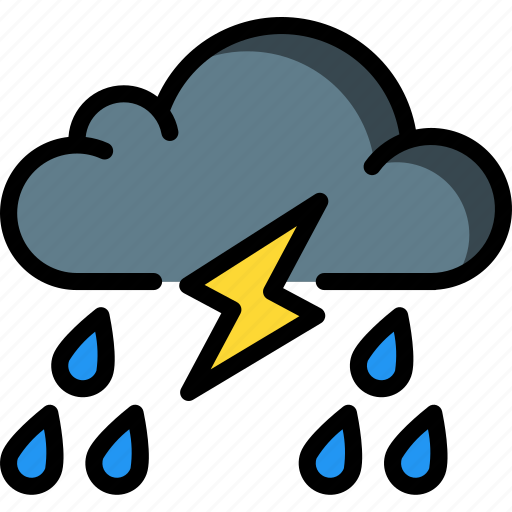 Lightning, rain, storm, weather icon
