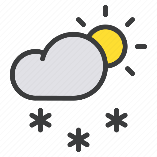 Cloud, daytime, forecast, snow, snowfall, sun, weather icon - Download on Iconfinder