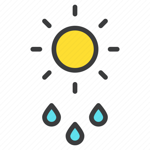 Day, daytime, drizzle, drops, rain, rainfall, sun icon - Download on Iconfinder