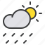 cloud, day, daytime, forecast, rain, rainfall, sun 