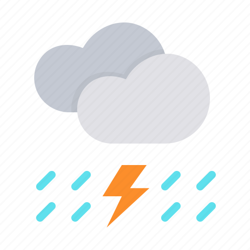 Cloud, forecast, lightning, rain, rainfall, thunder, weather icon - Download on Iconfinder