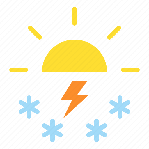 Day, daytime, forecast, snow, storm, sun, weather icon - Download on Iconfinder