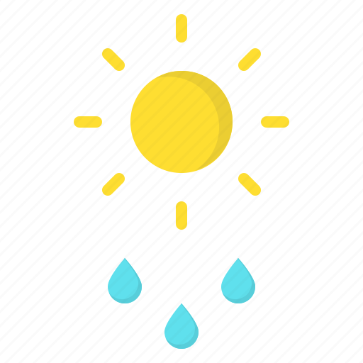 Day, daytime, drizzle, drops, rain, rainfall, sun icon - Download on Iconfinder