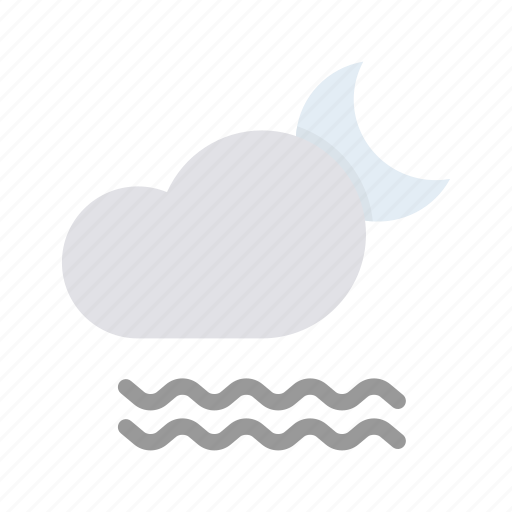 Cloud, fog, foggy, forecast, mist, moon, night icon - Download on Iconfinder