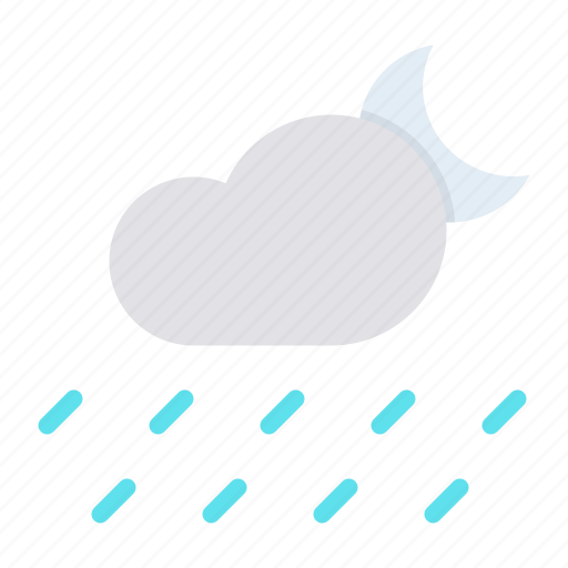 Cloud, forecast, moon, night, rain, rainfall, weather icon - Download on Iconfinder
