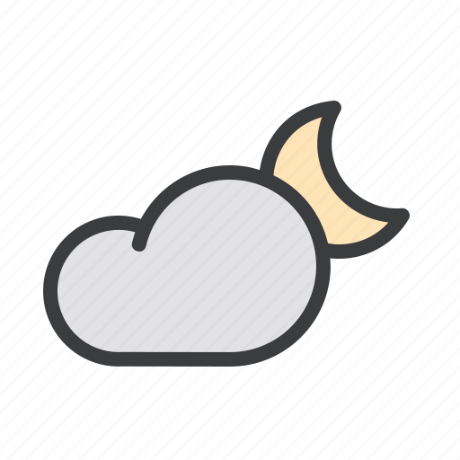 Cloud, cloudy, forecast, moon, night, weather icon - Download on Iconfinder