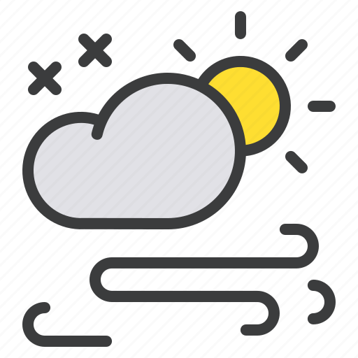 Cloud, daytime, frost, snow, storm, sun, wind icon - Download on Iconfinder
