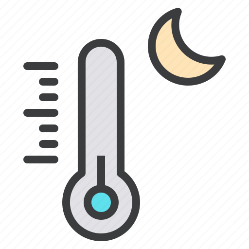 Cold, moon, night, reading, temperature, thermometer icon - Download on Iconfinder