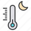 cold, moon, night, reading, temperature, thermometer 