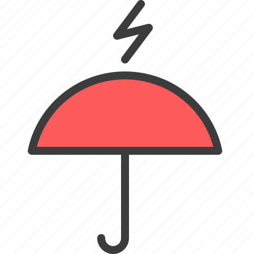 Lightning, protection, rainfall, safety, thunder, umbrella icon - Download on Iconfinder