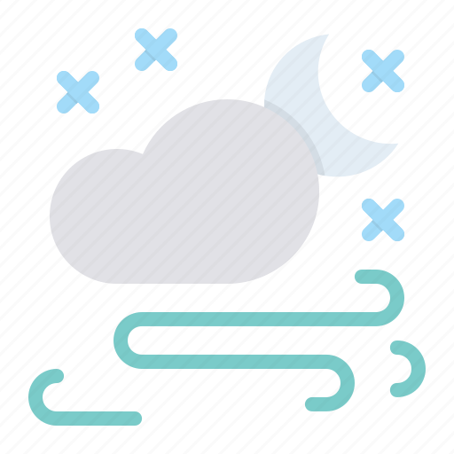 Cloud, forecast, moon, night, snow, snowfall, storm icon - Download on Iconfinder
