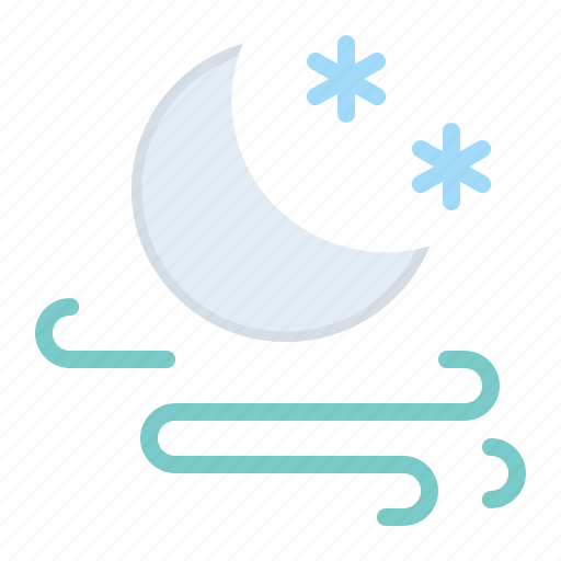 Frost, moon, night, storm, wind, windy icon - Download on Iconfinder