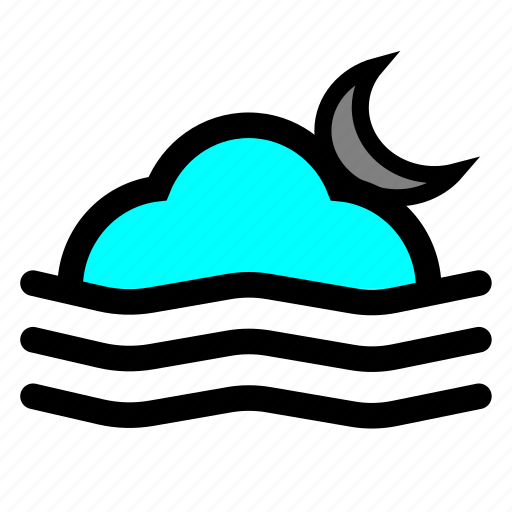 Cloud, moon, weather, wind icon - Download on Iconfinder