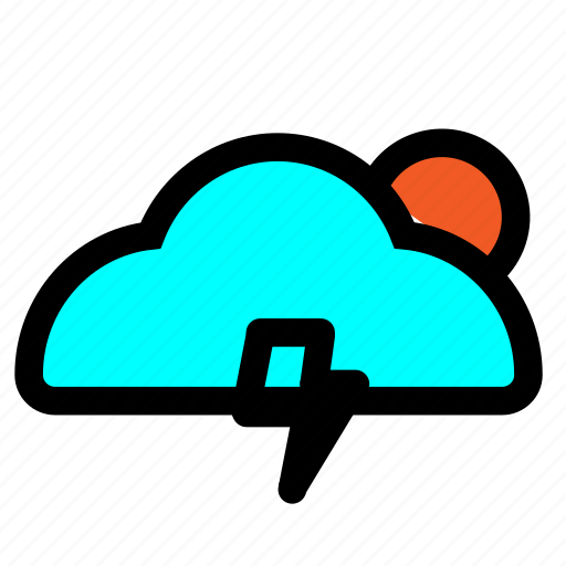 Cloud, lightning, sun, weather icon - Download on Iconfinder
