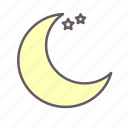 night, moon, weather, clear