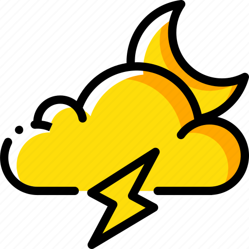 Cloud, lightning, moon, storm, weather icon - Download on Iconfinder
