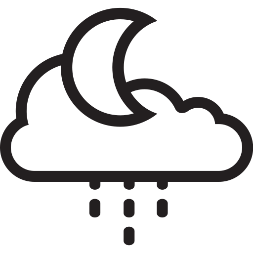 Cloud, forecast, moon, night, rain, weather icon - Free download