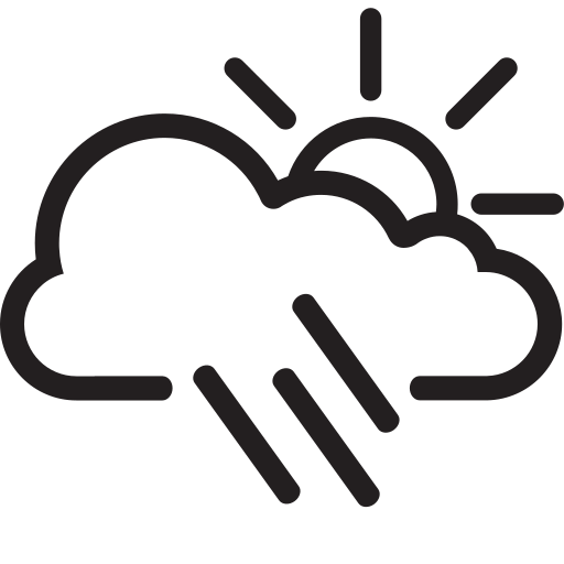 Cloud, cloudy, forecast, heavy rain, rain, sun, weather icon - Free download