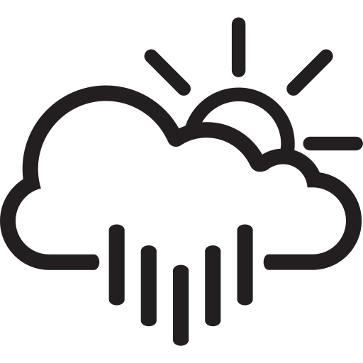 Cloud, cloudy, forecast, heavy rain, rain, sun, weather icon - Free download