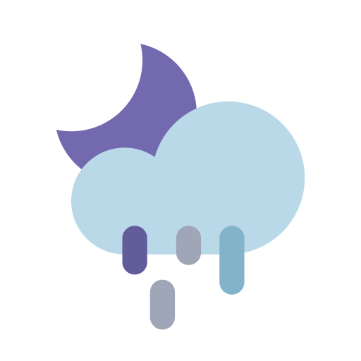 Forecast, moon, night, raining, weather, cloud icon - Free download