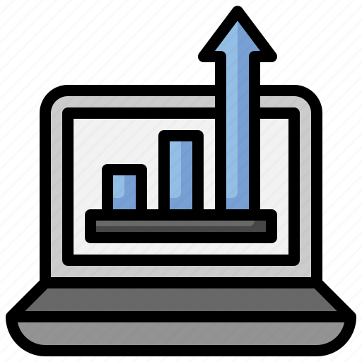 Laptop, bar, chart, profits, electronics, electronic, computing icon - Download on Iconfinder