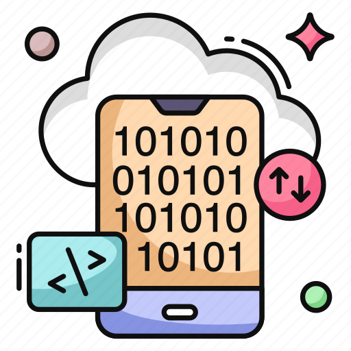 Mobile binary data, mobile binary code, digital code, online coding, numeric code icon - Download on Iconfinder