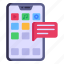 phone chat, mobile chat, ui, app interface, sms 