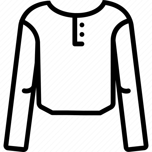 Long sleeves, sleeves, top, tshirt, fashion, round neck, attire icon - Download on Iconfinder