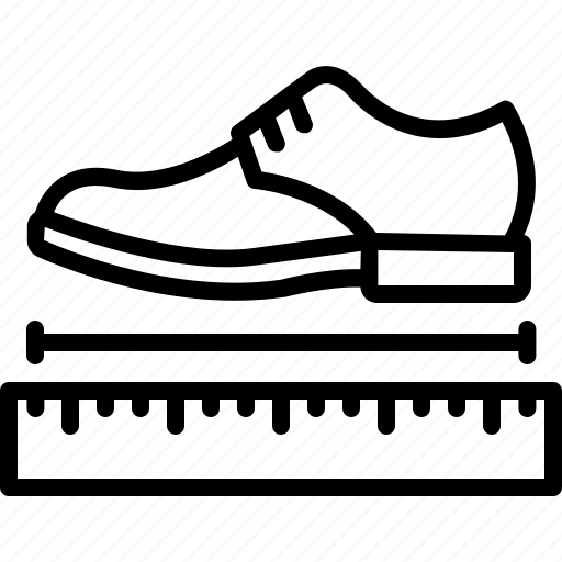 Shoe size, footwear, measurement, footgear, foot size, leather shoe, length icon - Download on Iconfinder