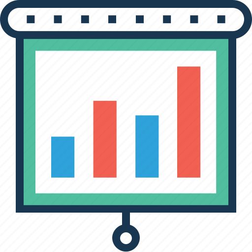 Analytics, bar graph, flip chart, lecture, presentation icon - Download on Iconfinder
