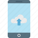 mobile upload, upload, smartphone, cloud, arrow