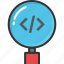code focus, code magnifier, coding, html code, programming 