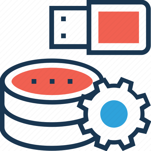 Cogwheel, data, data processing, processing, usb icon - Download on Iconfinder