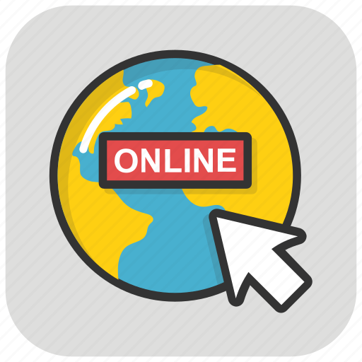 Click, global search, online globe, online searching, worldwide icon - Download on Iconfinder