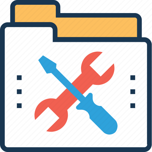 Content management, folder, management, preferences, screwdriver icon - Download on Iconfinder