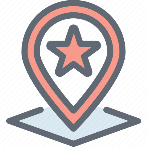 Favorite location, favorite place, location pinned, location pointed, map pin icon - Download on Iconfinder
