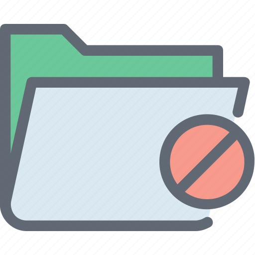 Blocked folder, cancel folder, data storage, file storage, restriction icon - Download on Iconfinder