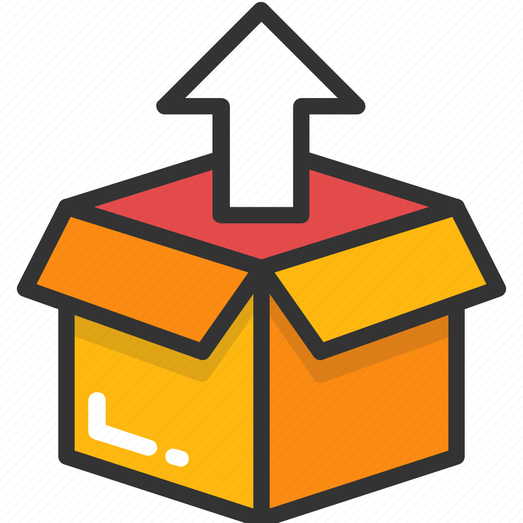 Delivery box, delivery package, open box, outbox, unpacked box icon ...